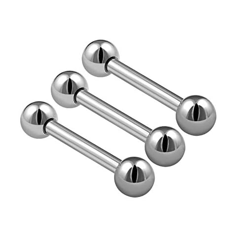 KJM FASHION 3PCS Surgical Steel Barbell Earrings Cover