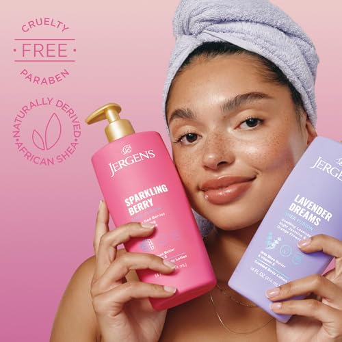 Jergens Shea Fusion Sparkling Berry Body Lotion, with Shea Butter & Vitamin E, 14 Fl Oz