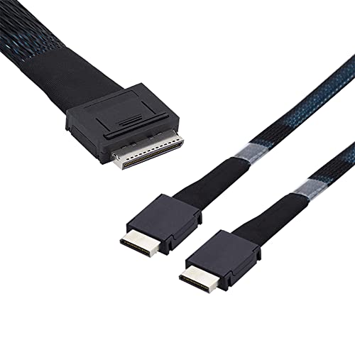 cablecc 50cm OCuLink PCIe PCI-Express SFF-8611 8X 8-Lane to Dual SFF-8611 Oculink 4X SSD Data Active Cable by cablecc - Image 8