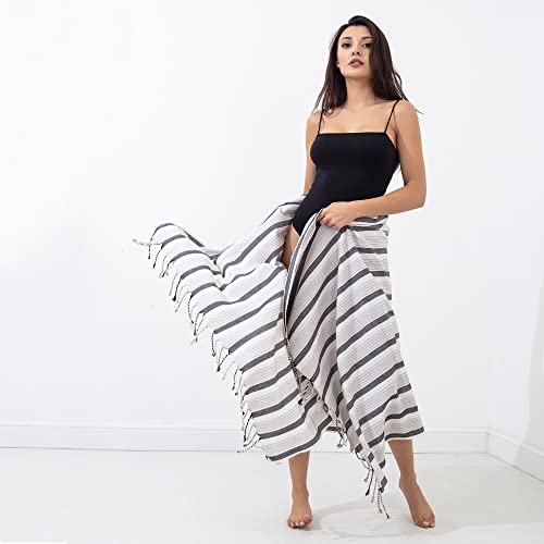 Etolia Turkish Beach Towel -100% Cotton Super Absorbent Drying Quickly -Sandfree Beach Towel -Oversized Beach Blanket - Gym Yoga Spa Pareo Extra Large -Turkish Hammam Peshtemal 71X39 (Multicolor) #TOP5