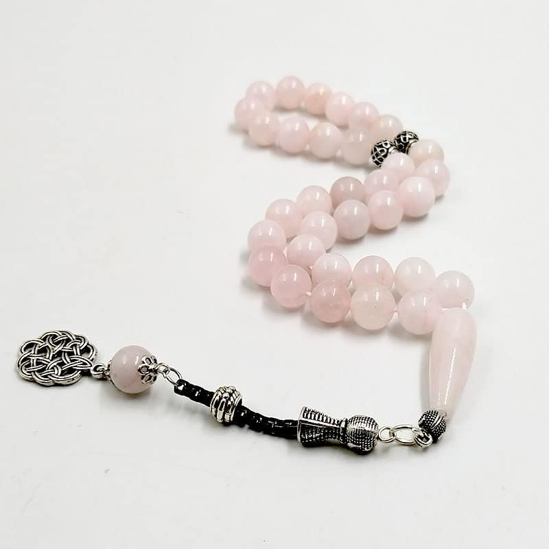ALBASHAN Tasbih Natural pink quartz Muslim women rosary bead misbaha gemstone Bracelet islamic Jewelry