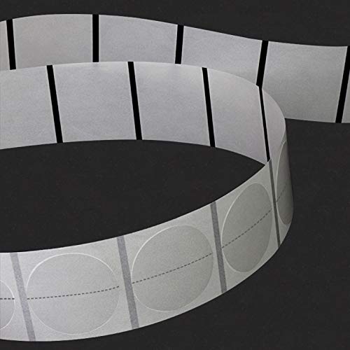 KLEBESHOP24 Verschlussetiketten transparent mit Blackmark | Durchmesser, Perforation und Menge wählbar / (Ø 25 mm, längs perforiert, 100 Stück)