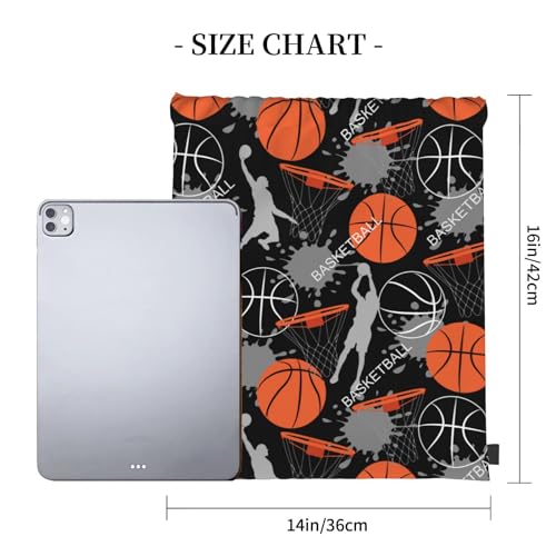 Basketball Drawstring Bags Basketball Bag Drawstring Backpack Basketball Party Favors, Water Resistant String Bag for Gym Sport Gift3