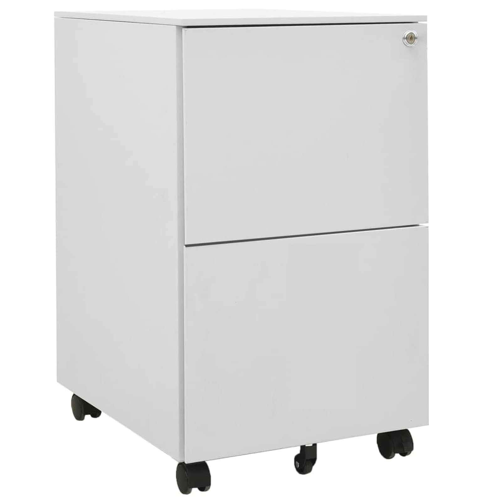 Gecheer Schedario mobile per ufficio, armadietto in acciaio grigio chiaro con 2 cassetti, barra sospensione rimovibile, guide a sfera, 39x45x67 cm, per organizzazione documenti e archiviazione