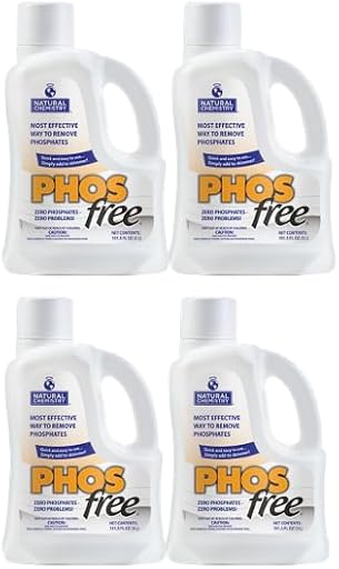 Natural Chemistry Phosfree Phosphate Remover, 3 Liter, 4 Pack | Quick and Easy to Use, Improves Filter Performance, Reduces Pool Maintenance