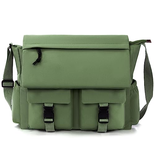 Canvas Messenger Bag For Men Women Crossbody 15.6 Inch Unisex Briefcases Laptop Bag For Work Satchel College Shoulder Bag #TOP6