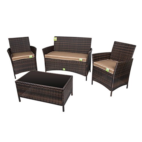 Set sofa' completo egitto marrone polyrattan