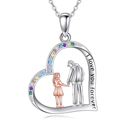 YFN Daughter Gifts from Dad 925 Sterling Silver Daughters Heart Necklace Birthday Christmas