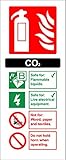 Feuerlöscher-Schild, CO2 (Kohlendioxid), selbstklebend, 200 mm x 80 mm