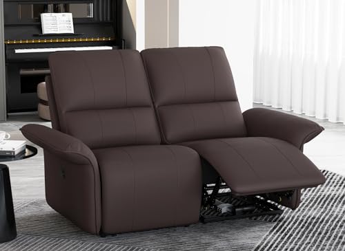 Belffin Leather Loveseat Recliner Sofa for Living Room Oversized Black Manual Reclining Couch for Living Room Double Recliner Home Theater Seating. Brown Couch