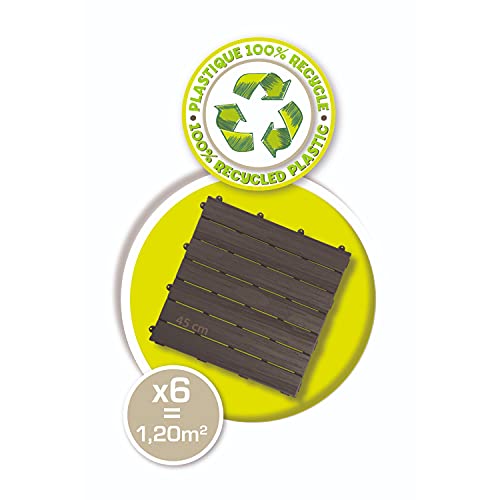 Smoby- Set of 6 Playhouse, Floor Tiles, Brown, Indoor or Outdoor Use, Plastic, Convenient for Use with Most Playhouses, for Ages 2 and up by Smoby - Image 4