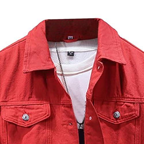 Men's Shoulder Drop Jean Outerwear Classic Loose Casual Denim Jacket Fashion Double-Stitched Trucker Jacket3