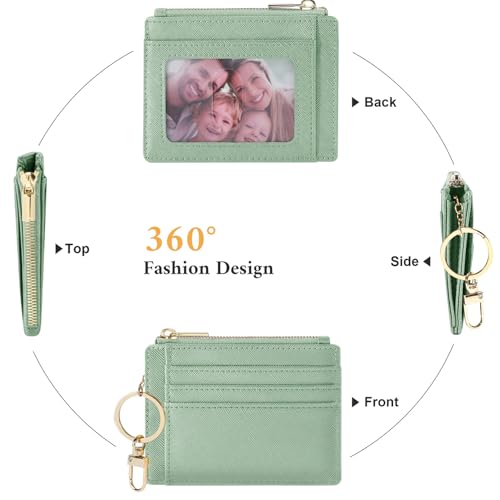 Image of Sodsay Card Case Slim Front Pocket Wallet for Women Credit Card Holder with Keychain | Slim, Front Pocket, Credit Card Holder, with Keychain