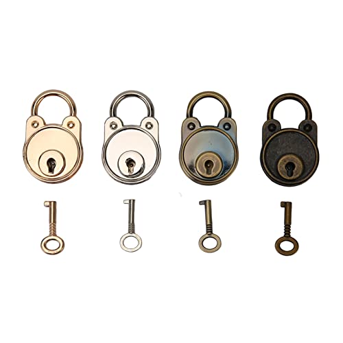 Mini Cadeado Em Forma De Urso, 4 Unidades, Mini Fechaduras Vintage Com Chave Para Bolsa, Caixa De Jo