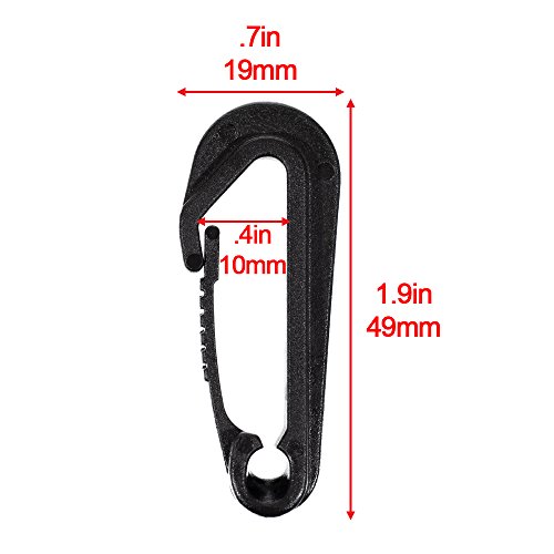 Wingless Snap Bungee Hook - 1/4 Inch Black Heavy Duty Shock Cord Hooks - Camping and Nautical Accessories (25 Pack) - Image 3