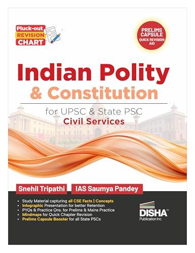 Image of Disha Indian Polity & Constitution for UPSC & State PSC Civil Services | CSE Prelims & Mains 2026 | Mind Maps, Infographics, Charts & Tables | powered with Expert Advice, Prelims Capsule & PYQs