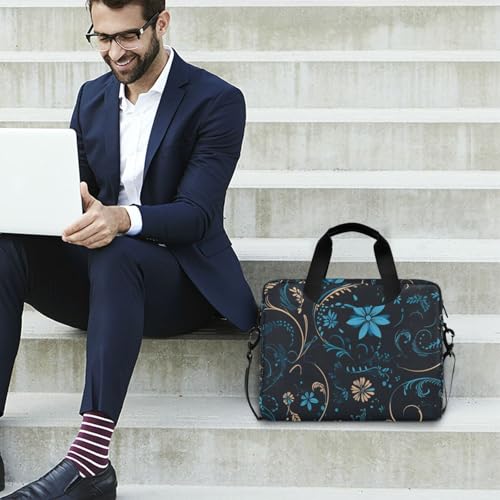 Maletín para portátil 15.6" con patrón floral turquesa miniatura 3