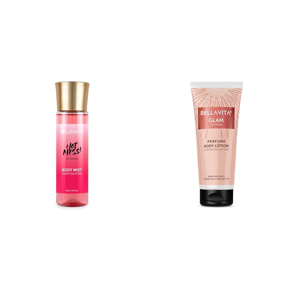 Bella Vita Luxury Hot Mess Woman Body Spray Mist Perfume, 150ML Glam Woman Perfume Body Lotion for Nourishing, Hydrating, Soft, Supple,Healthy Skin with Argan Oil and Shea Butter 200 Ml-image-31