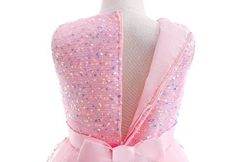 Glamulice Flower Big Girls Lace Bridesmaid Dress Light Pink Princess Sparkle Tulle Vintage Dresses Pageant Formal Gown Dance Prom Wedding Party Holiday Maxi Ball Gowns Blush Pink 14 15 by Glamulice - Used condition - Image 5