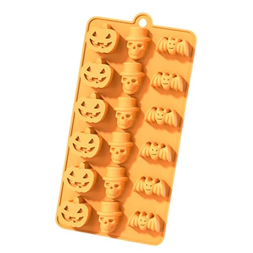 Molde de pastel de Halloween, moldes de chocolate de Halloween, pequeños moldes de chocolate, Molde de horno de Halloween para caramelos, calabazas, fantasmas, murciélagos, molde para tartas de azúcar