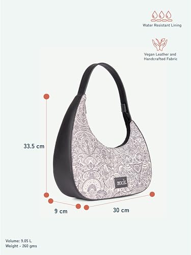 Image of ZOUK Pixi Small Shoulder Bag | Vegan Leather Evening Bag for Women with Shoulder Strap, Zip Closure & Water-Resistant Lining | Stylish Handcrafted Purse |
