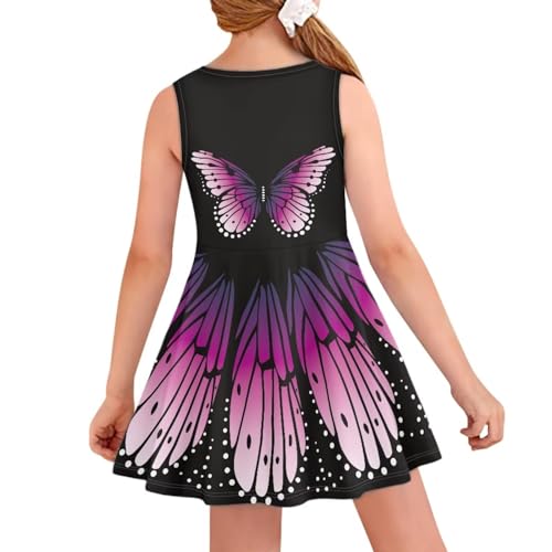 Scoop Neck High Waist Sleeveless Flowy Hem A Line Midi Dress for Girls Size 3-162