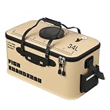 Faltbarer Angeleimer mit Belüftungsloch tragbarer Wasserbehälter für Outdoor-Reisen Wanderungen Fischtransportbox robustem Material (E, 50x29x24cm)
