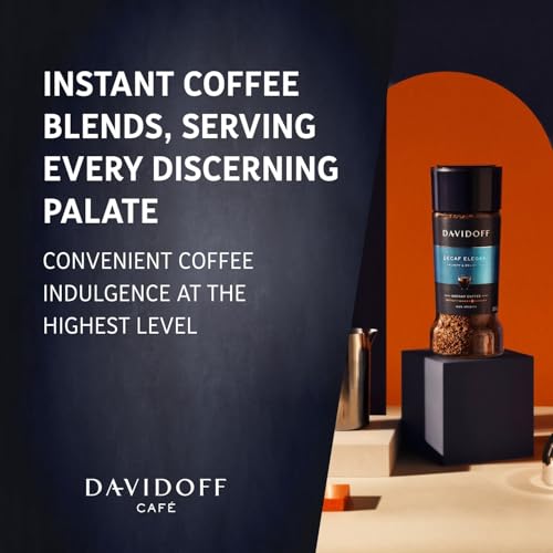 Image of Davidoff Decaf Elegant Instant Coffee - 6 /12 Intensity - 100% Arabica - 100G, Granule, Glass Bottle - Pack Of 6