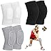 3 Pairs Volleyball Knee Pads Knee Compression Sleeve Soft Breathable Knee Pads Volleyball Women Knee Protective Pads for Football Dance Yoga Tennis Running Cycling Workout Climbing, Black White Gray