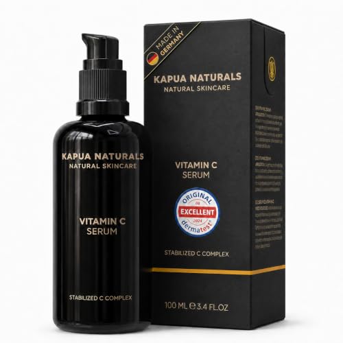 Serum Vitamina C • 100ml +Ácido Hialurónico +Vitamina E • 6-Veces sérum facial antioxidante ✓ 100% Vegano&BIO ✓ Vitamina C pura, altamente dosificada y encapsulada para una piel limpia