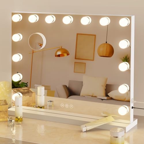 Miroir De Maquillage Lumineux Rotatif 360° – 14 LED Dimmables, Loupe 10x, Avec Port USB