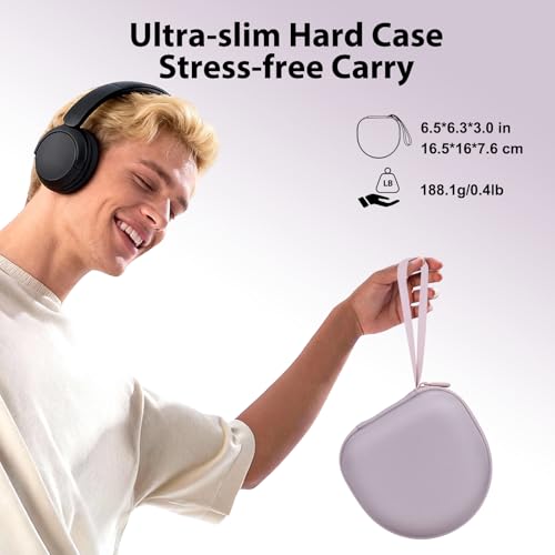 Image of Headphone Headset Case for JLab JBuds Lux ANC /JLab Go Lux ANC /TOZO T3 /Beats /JBL /BERIBES /Picun /KVIDIO Noise Cancelling Over-Ear Foldable Headphone, Mauve