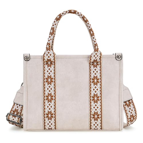 FALAN MULE Leather Crossbody Bags for Women Trendy Hobo Purses Shoulder Handbags (B-White)