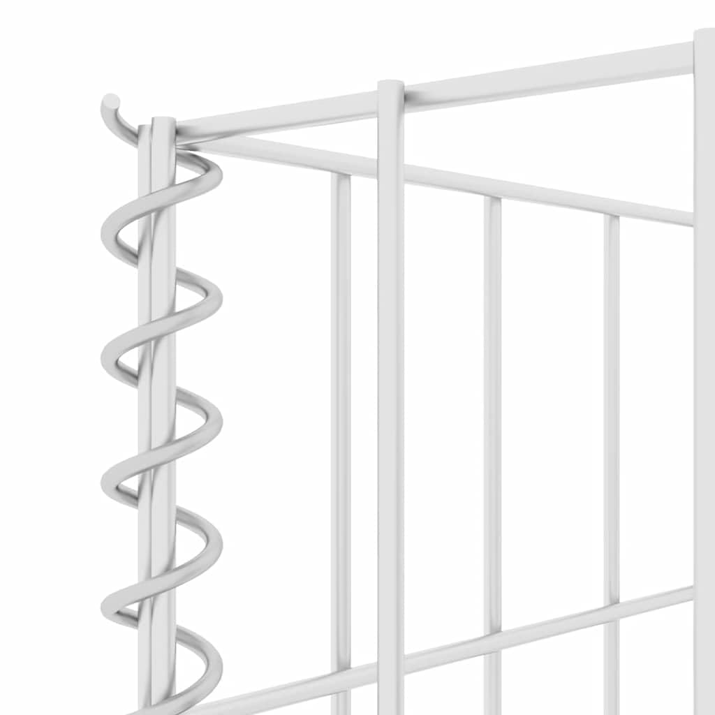 Cesta para plantas en forma de H de alambre de acero, 260 x 40 x 80 cm, para flores estables y elevadas como borde de jardín, rejilla de alambre resistente para rellenar con piedras,