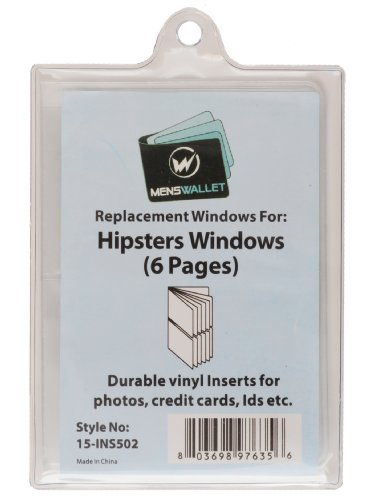 Set of 2 - Replacement Insert for Wallets, Card or Picture Insert by Mens Wallet (Hipster 6Pages)