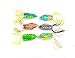 Lot 6pcs Rubber Frog Fishing Lures Soft Bass Spinner Bait Weedless hook