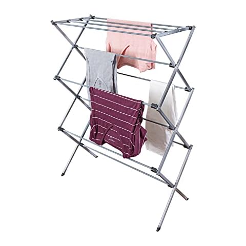 Honey-Can-Do Oversize Collapsible Clothes Drying Rack DRY-09066 Silver, 50 lbs Cover