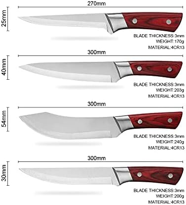 Set Cuchillos Cocina 4 Piezas Acero Inoxidable Madera miniatura 3
