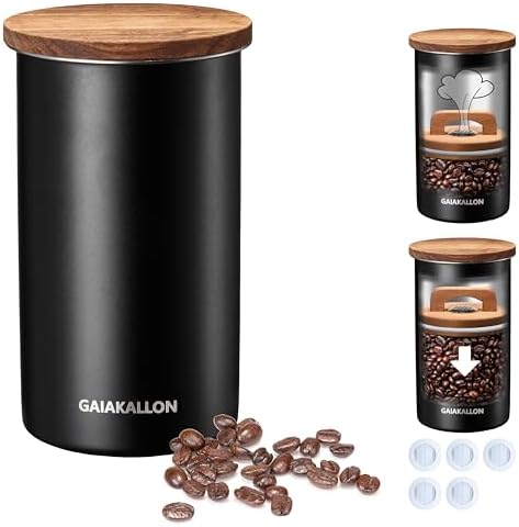 Vacuum Coffee Canister, Stainless Steel Airtight Coffee Storage C...