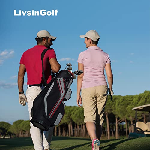 LIVSINGOLF 14 Way Golf Cart Bag for Push Bag Classy Design Full Length with Cooler, Rain Hood, Putter Well (Red)