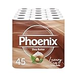 Phoenix Toilet Rolls – 45 Pack | 3 Ply Shea Butter Scented Toilet Paper | Bulk Buy, Soft, Quilted, Sustainably Sourced, Eco- Friendly Luxury Bathroom Tissue