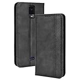 Jiajihua Hülle Kompatibel mit BLU View 3 (B140DL) Hülle,Kompatibel mit BLU View 3 (B140DL) Etui PU-Leder Flip Kickstand Wallet Card Slot Magnetischer Verschluss Black