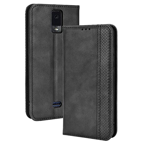Jiajihua Hülle Kompatibel mit BLU View 3 (B140DL) Hülle,Kompatibel mit BLU View 3 (B140DL) Etui PU-Leder Flip Kickstand Wallet Card Slot Magnetischer Verschluss Black