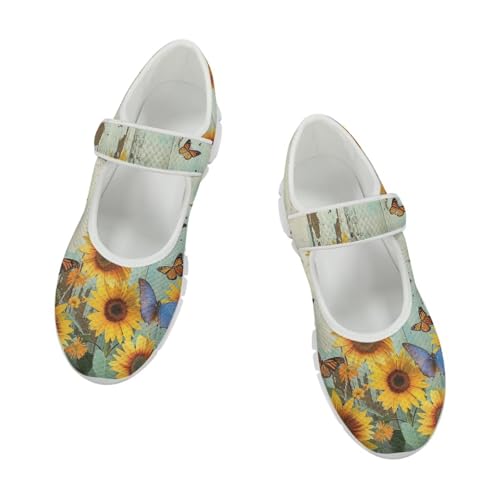 JoyLamoria Women’s Breathable Walking Shoes Trainer Sport Sneakers Adjustable Flats,Tropical Sloth Palm Leaves Print3