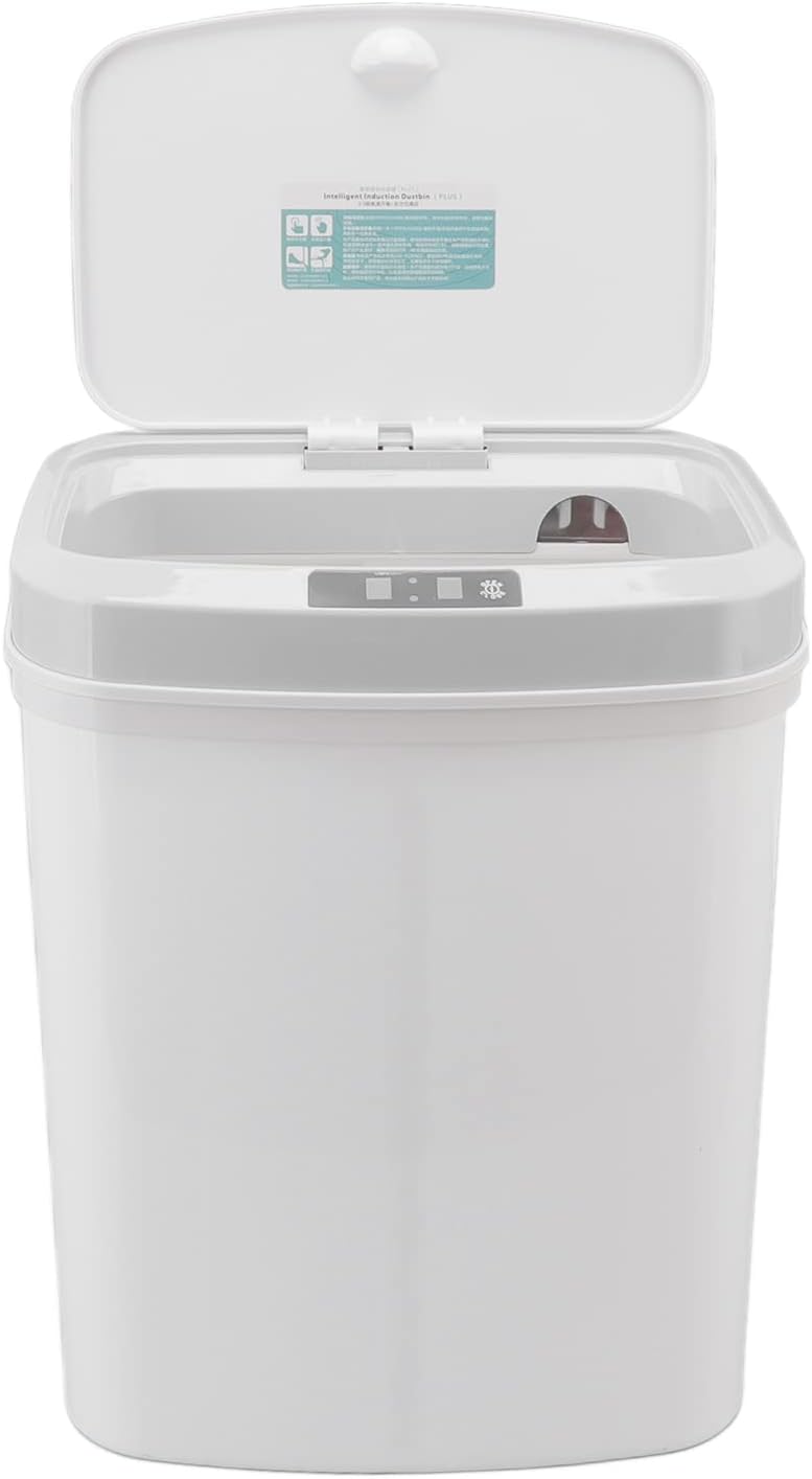 Touchless Trash Can, 16L Automatic Motion Sensor Smart Trash Bin Dry Wet Segregation Trash Can with Lid for Kitchen Living Room Bathroom
