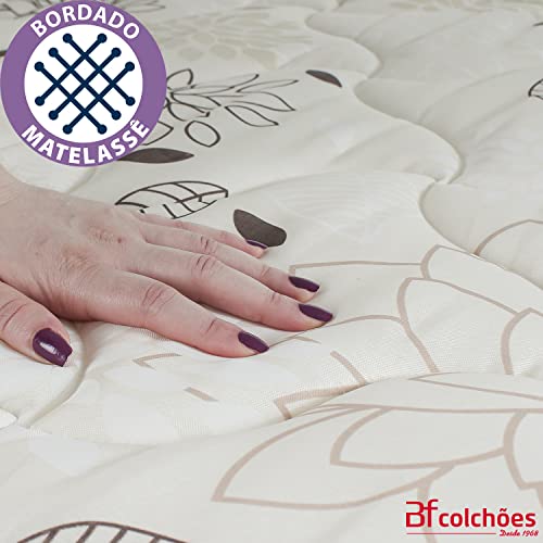 Colchão Queen Ortopédico Firme Espuma D33 Antialérgico Certificado Bege 158x198x24cm - BF Colchoes