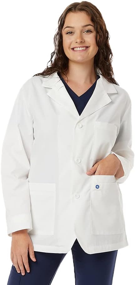 Spectrum Uniforms Medical Lab Coats 30" Length Unisex Ultra Smart Lab Coat Ideal for Medical Professionals, Silvadur Lab Coat