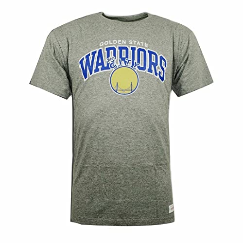 Image of Mitchell & Ness Golden State Warrior Short Sleeve Crew Neck Grey Mens T-Shirt