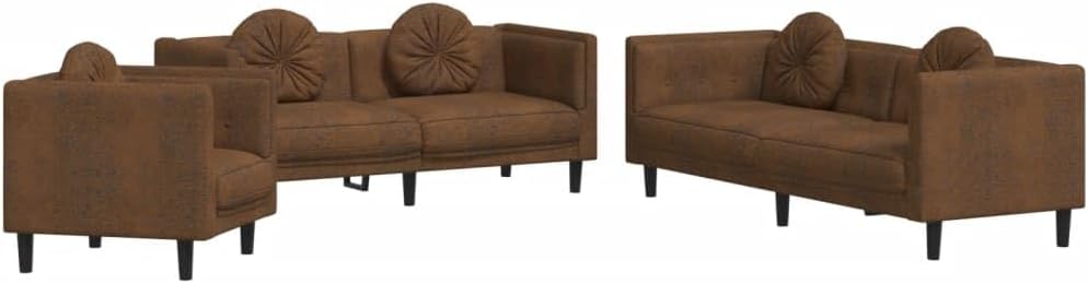 Sofa Set Brown Velvet Sofa Set Rectangular Modern Seats Many Living Room Furniture