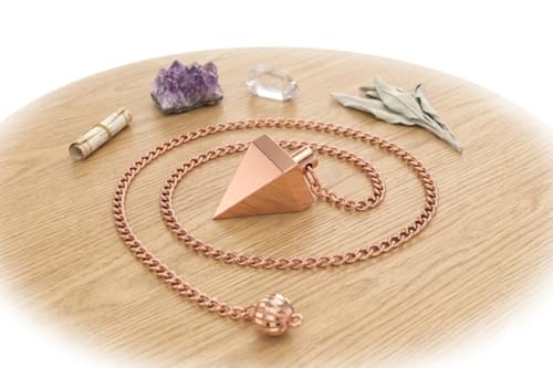 Image of 8 Facet Teardrop Copper Pendulum for Reiki Healing, Dowsing & Chakra Balancing - Divination & Meditation Tool for Energy Cleansing